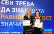 Novinarka sajta UNS-a Slađana Grnčarski i potpredsednica UNS-a Olivera Milošević dobitnice prve nagrade Poverenice za zaštitu ravnopravnosti Novinarka sajta UNS-a Slađana Grnčarski i potpredsednica UNS-a Olivera Milošević dobitnice prve nagrade Poverenice za zaštitu ravnopravnosti